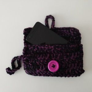 Serenity and Luxe Black & Purple Crochet Phone Case - BRAND NEW